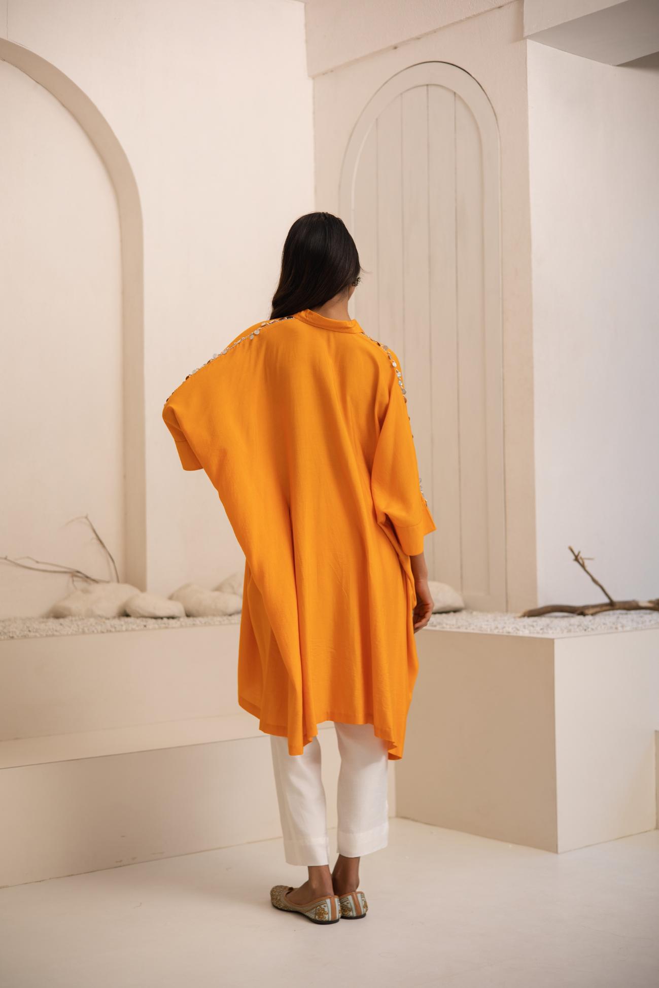 Kaaveri Cotton Silk Shirt Kaftan Set