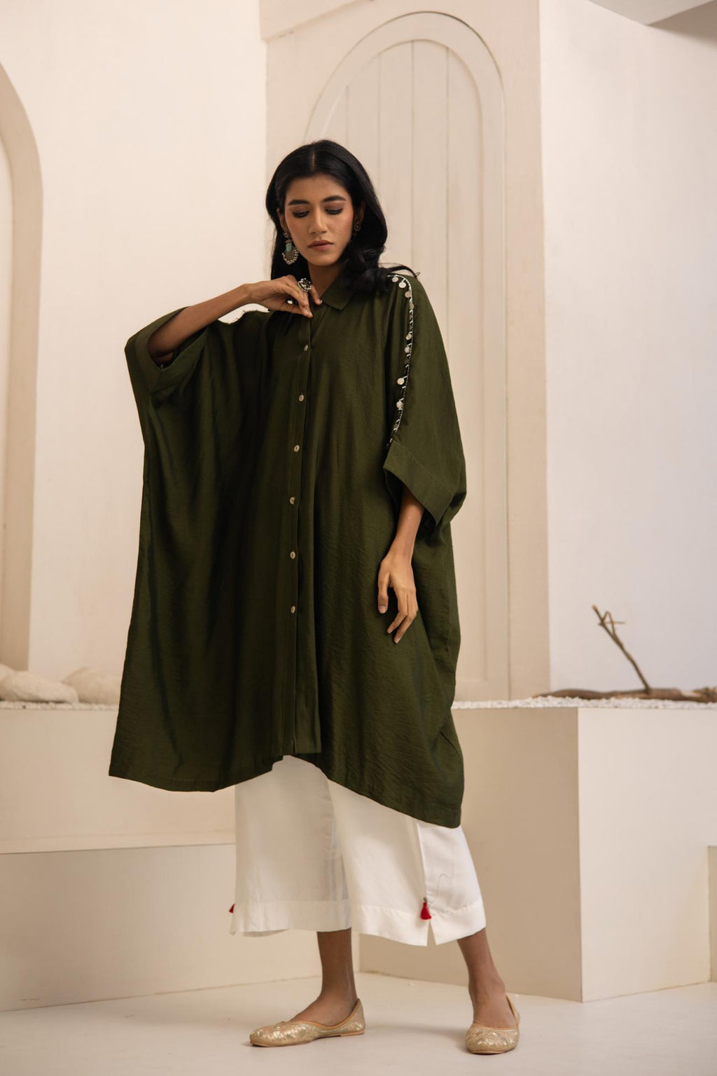 Safar Cotton Silk Shirt Kaftan Set