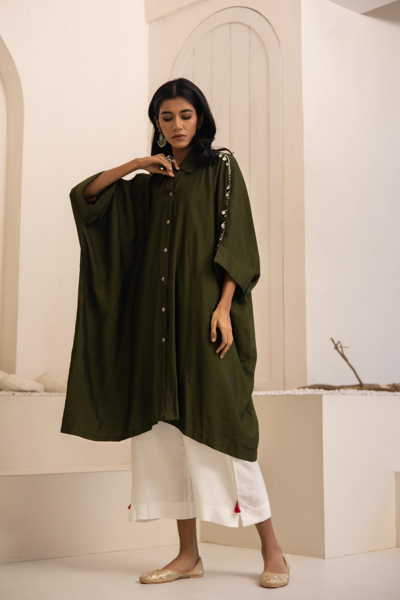 Safar Cotton Silk Shirt Kaftan Set