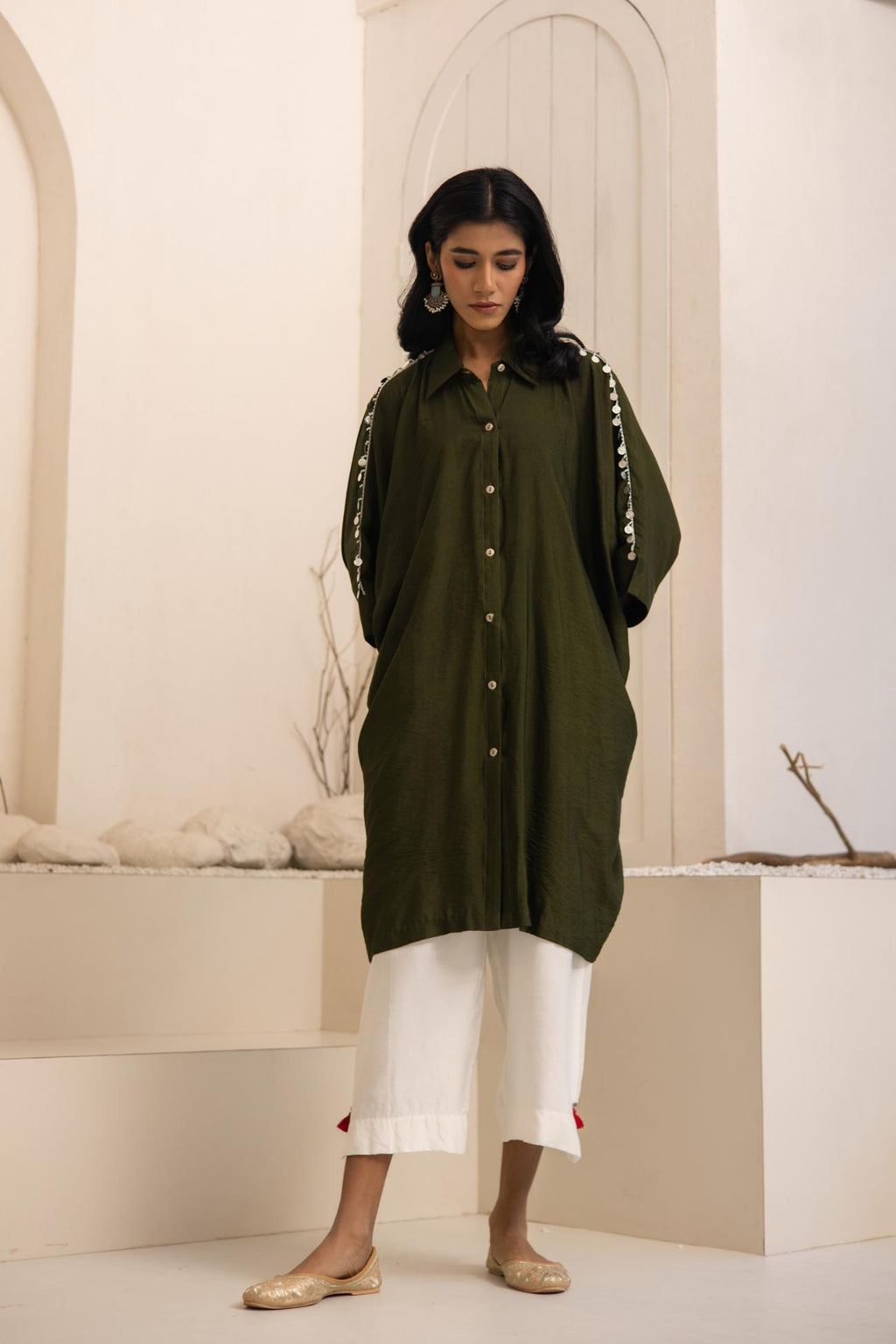Safar Cotton Silk Shirt Kaftan Set
