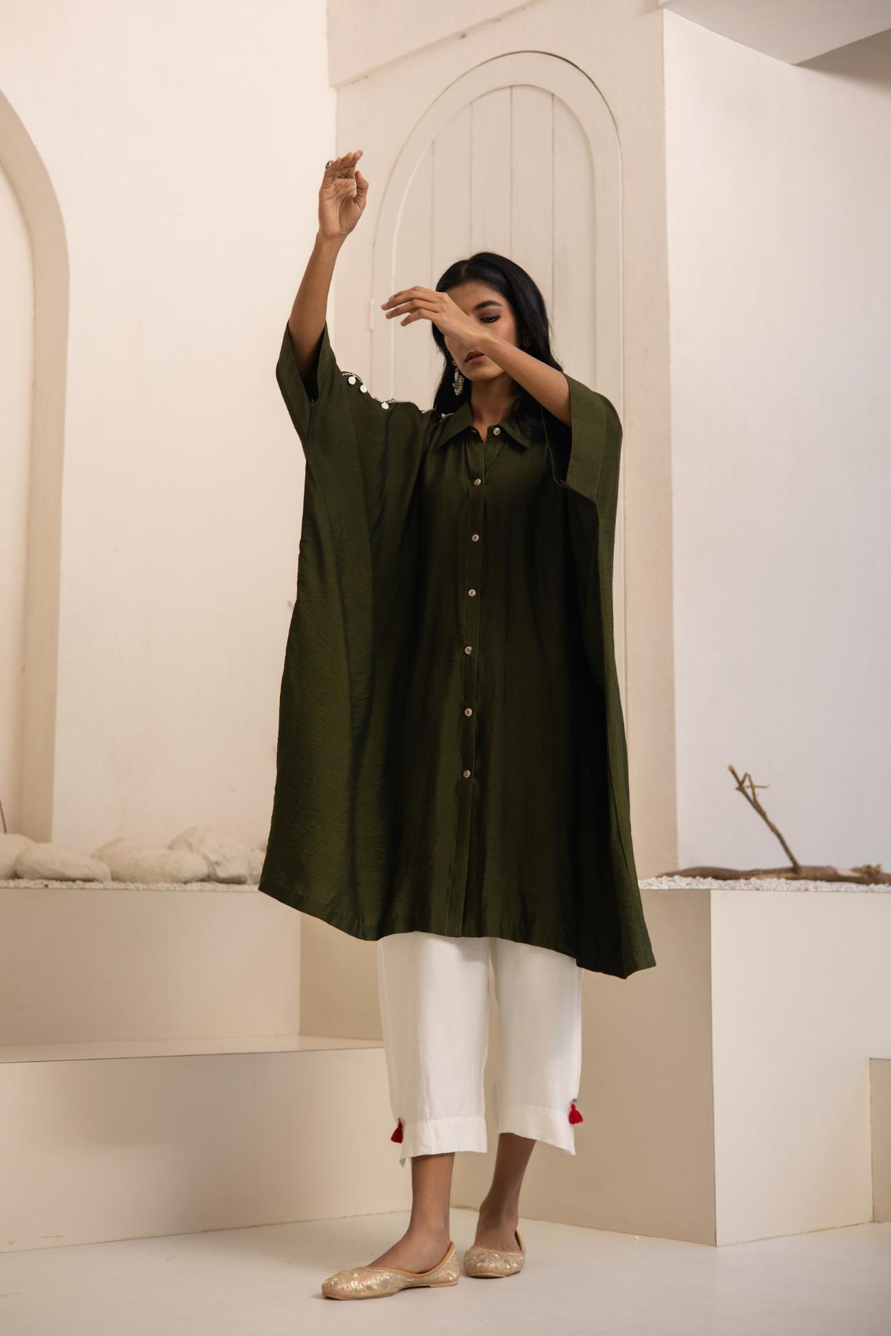 Safar Cotton Silk Shirt Kaftan Set