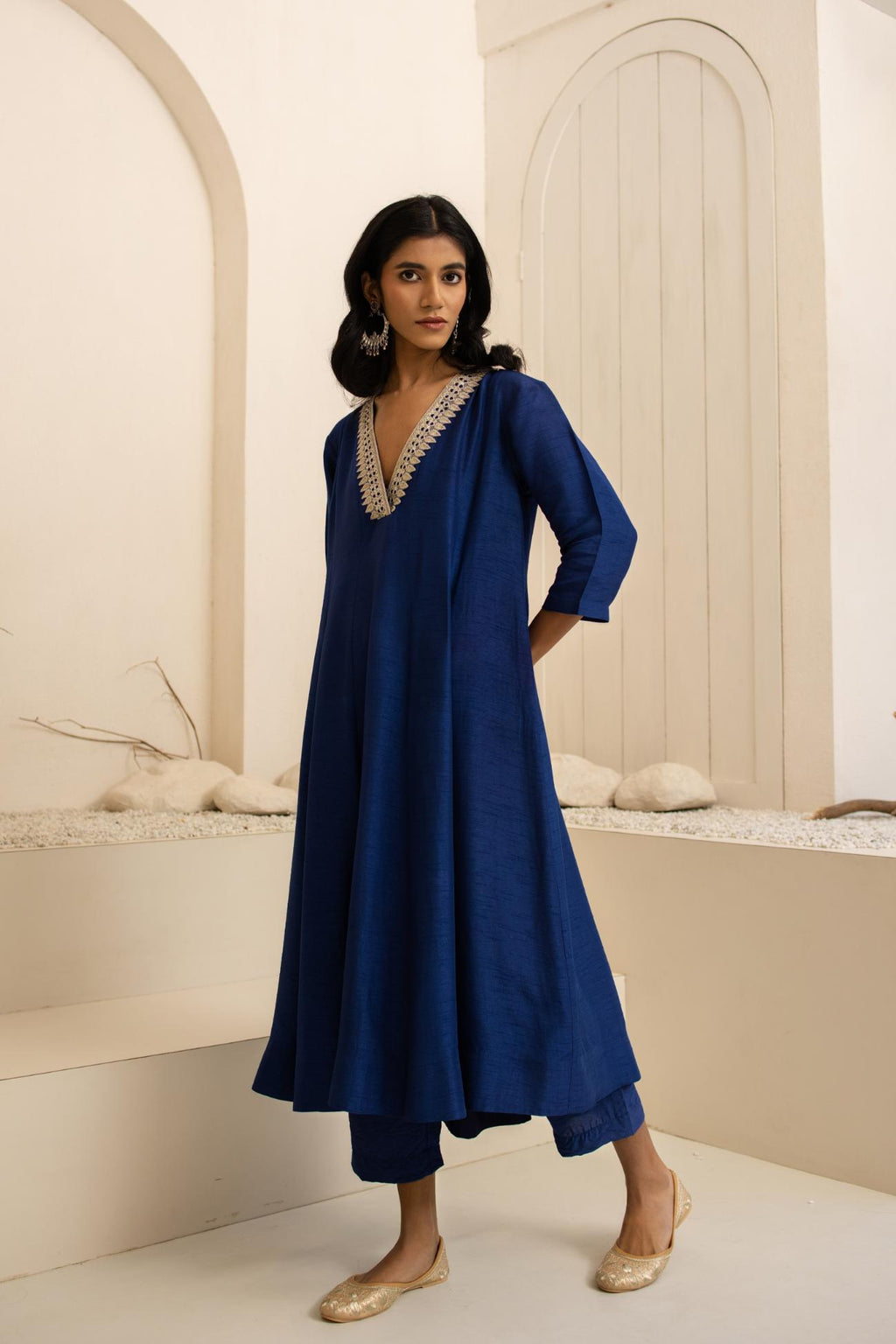 Neel Dola Silk Anarkali Set