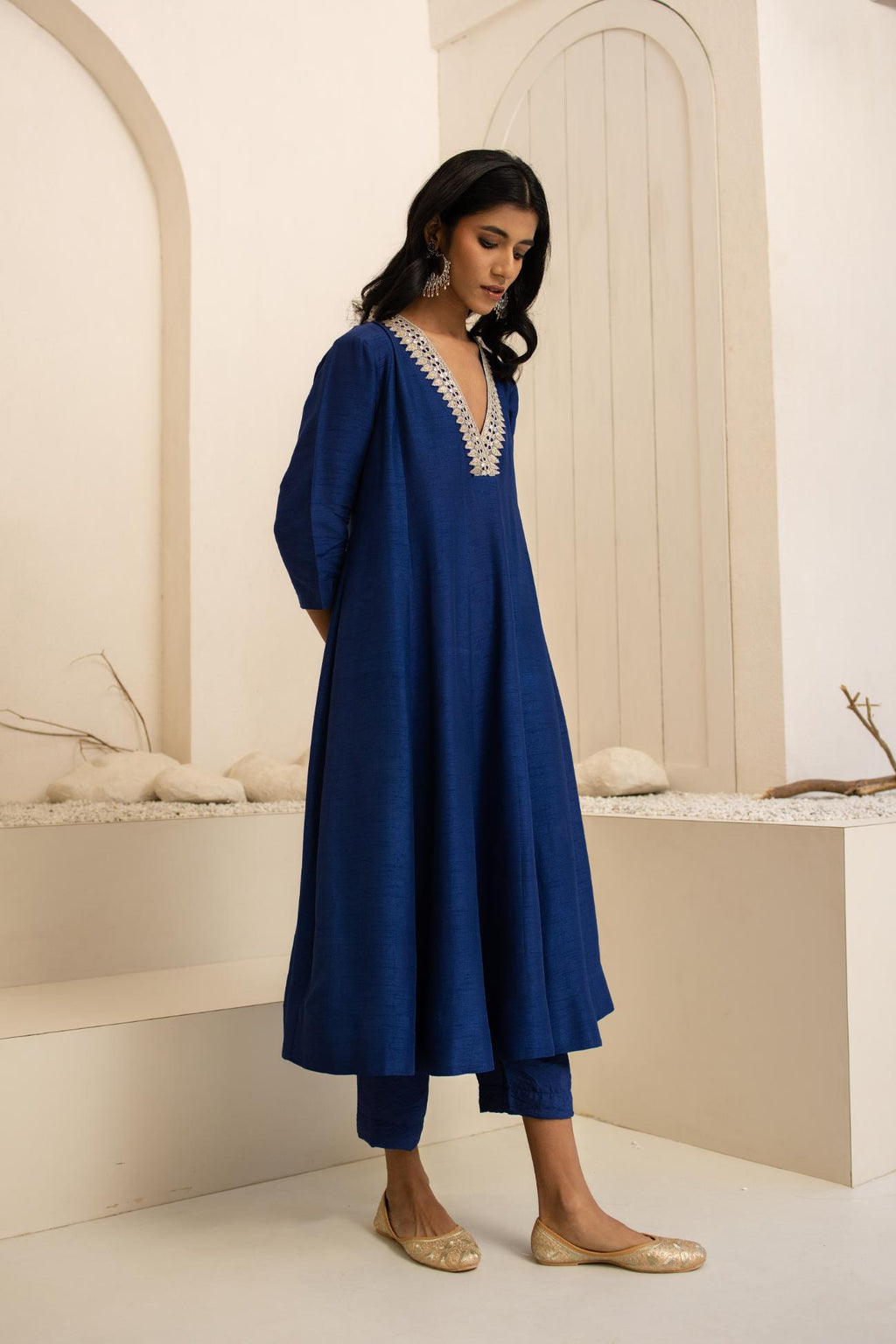 Neel Dola Silk Anarkali Set