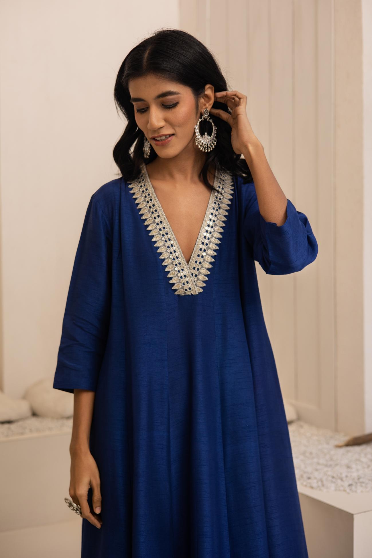 Neel Dola Silk Anarkali Set