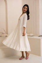 Shwet Dola Silk Anarkali Set