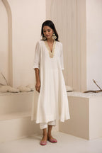 Shwet Dola Silk Anarkali Set