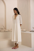 Shwet Dola Silk Anarkali Set
