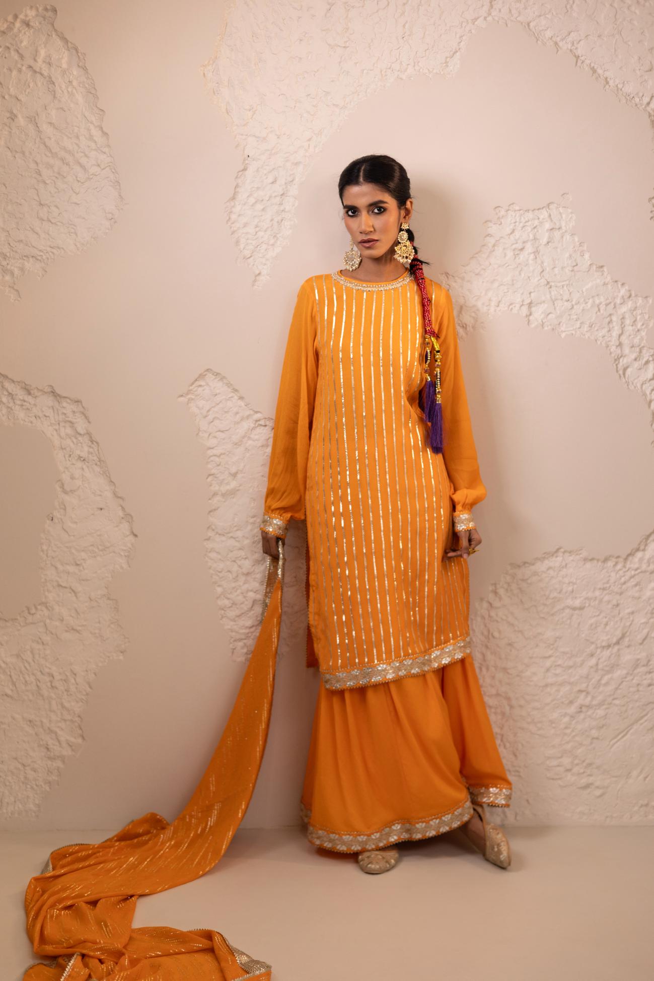 Shagun Chinon Chiffon Sharara Set