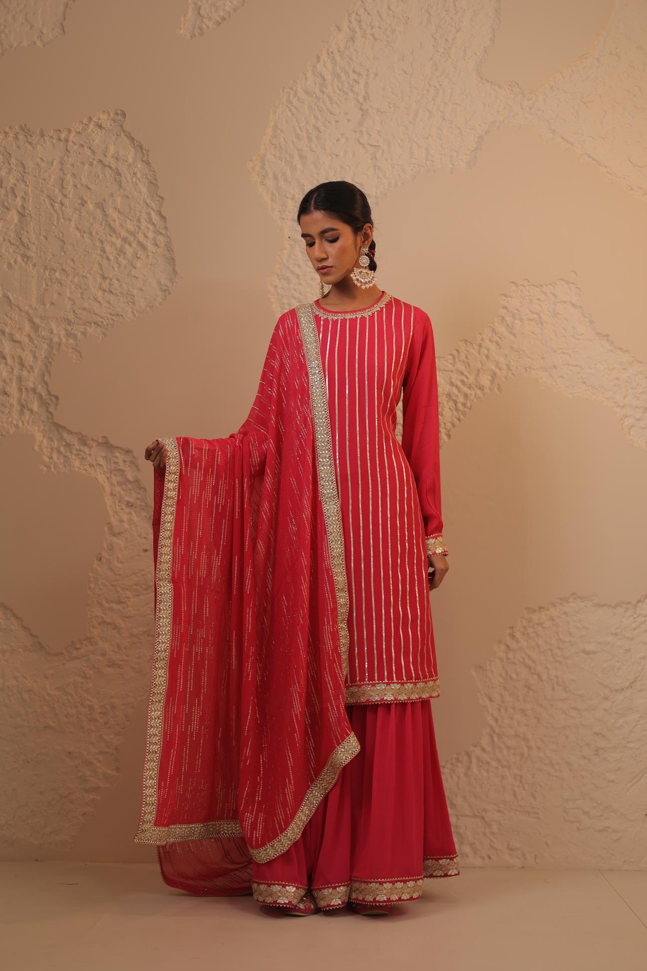 Shaam Chinon Chiffon Sharara Set