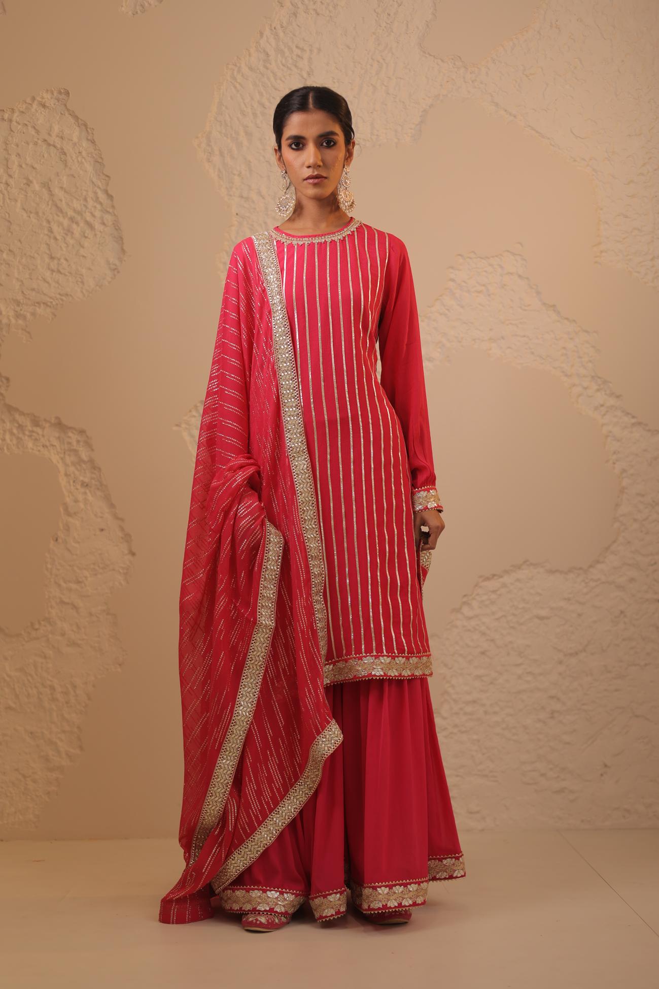 Shaam Chinon Chiffon Sharara Set