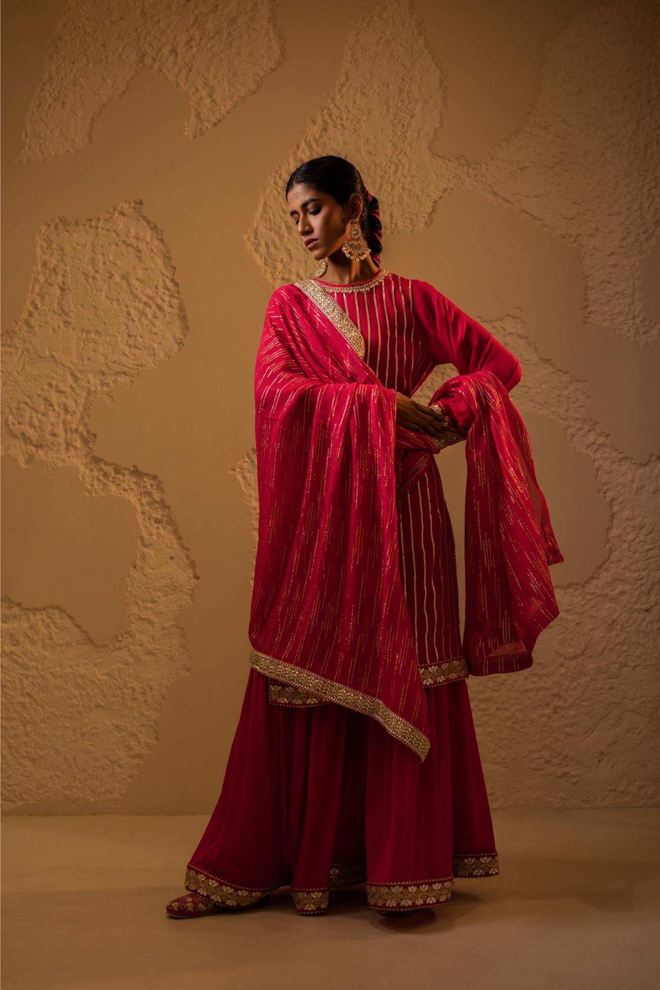 Shaam Chinon Chiffon Sharara Set