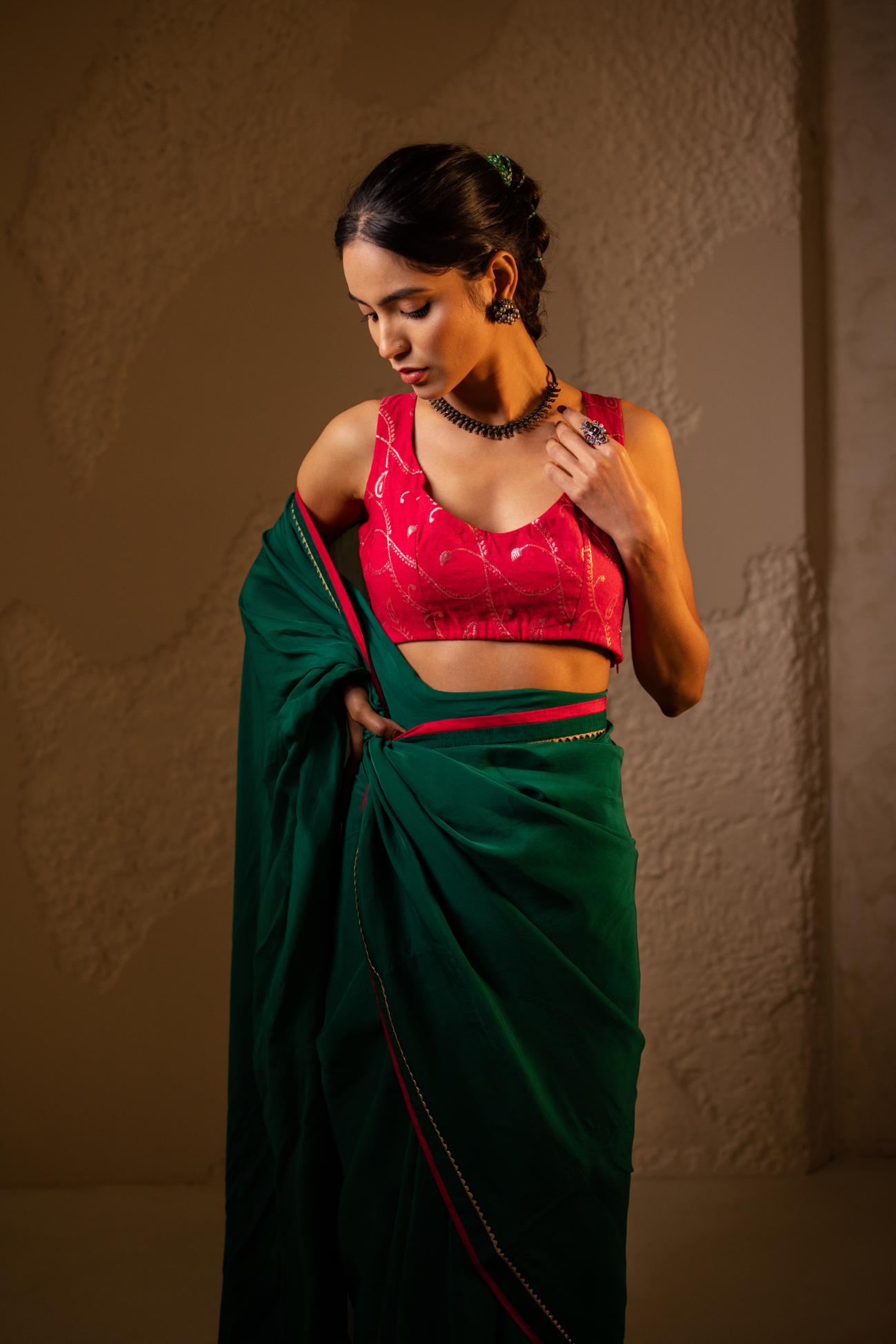 Gulaal Organza Saree Set