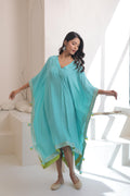 Firozi Crepe Kaftan
