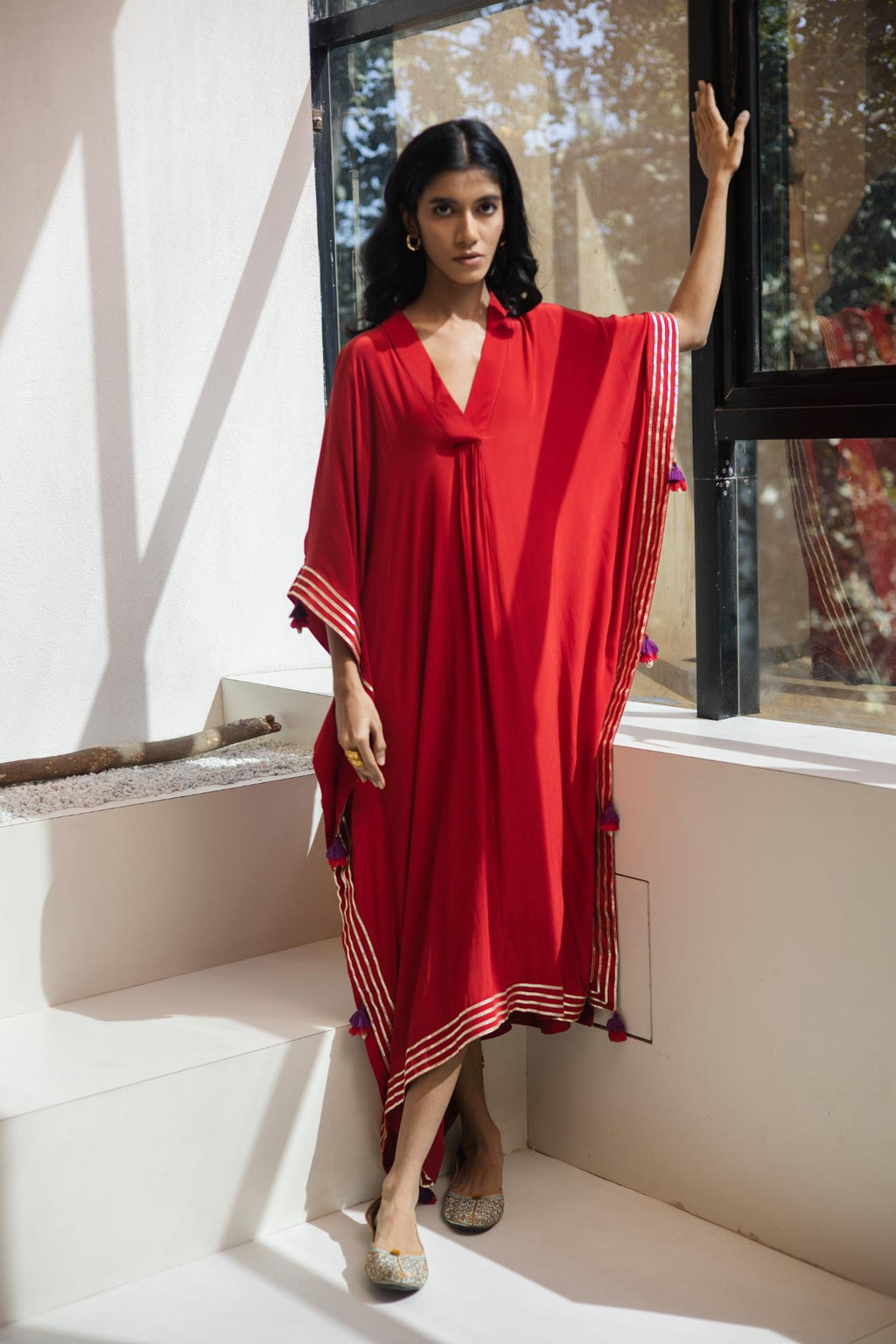 Sindoori Crepe Kaftan