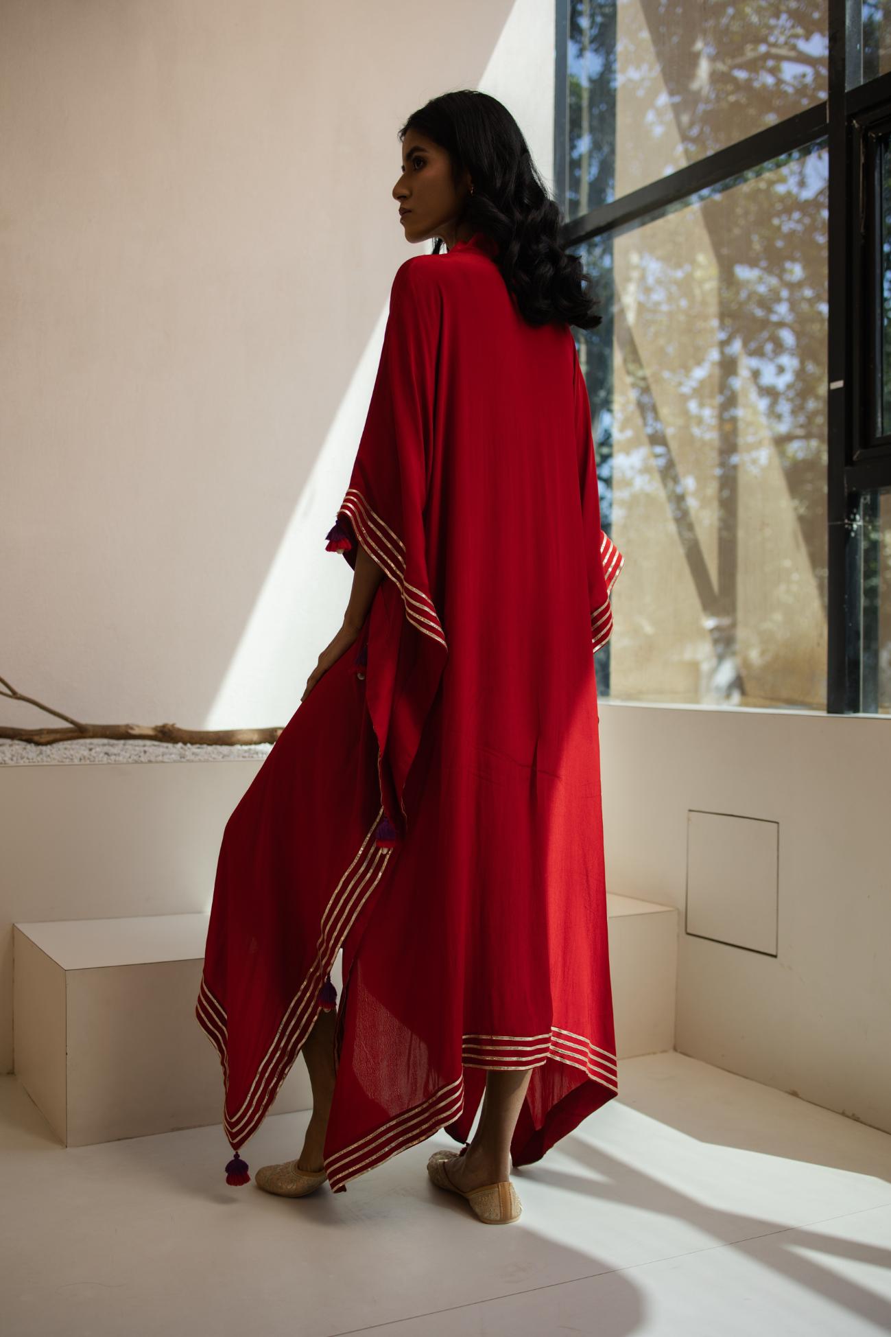 Sindoori Crepe Kaftan