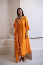 Narangi  Cotton Silk Kurta Set