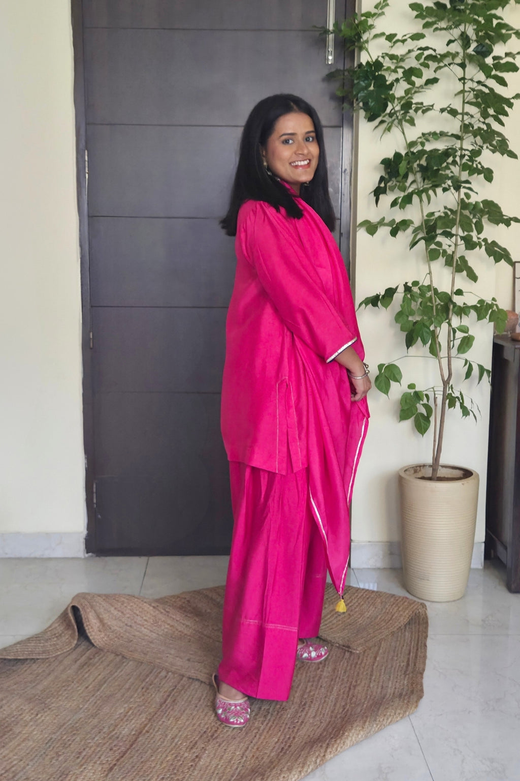 Ahalya  Pink Dola Silk Farsi Salwar Set with dupatta