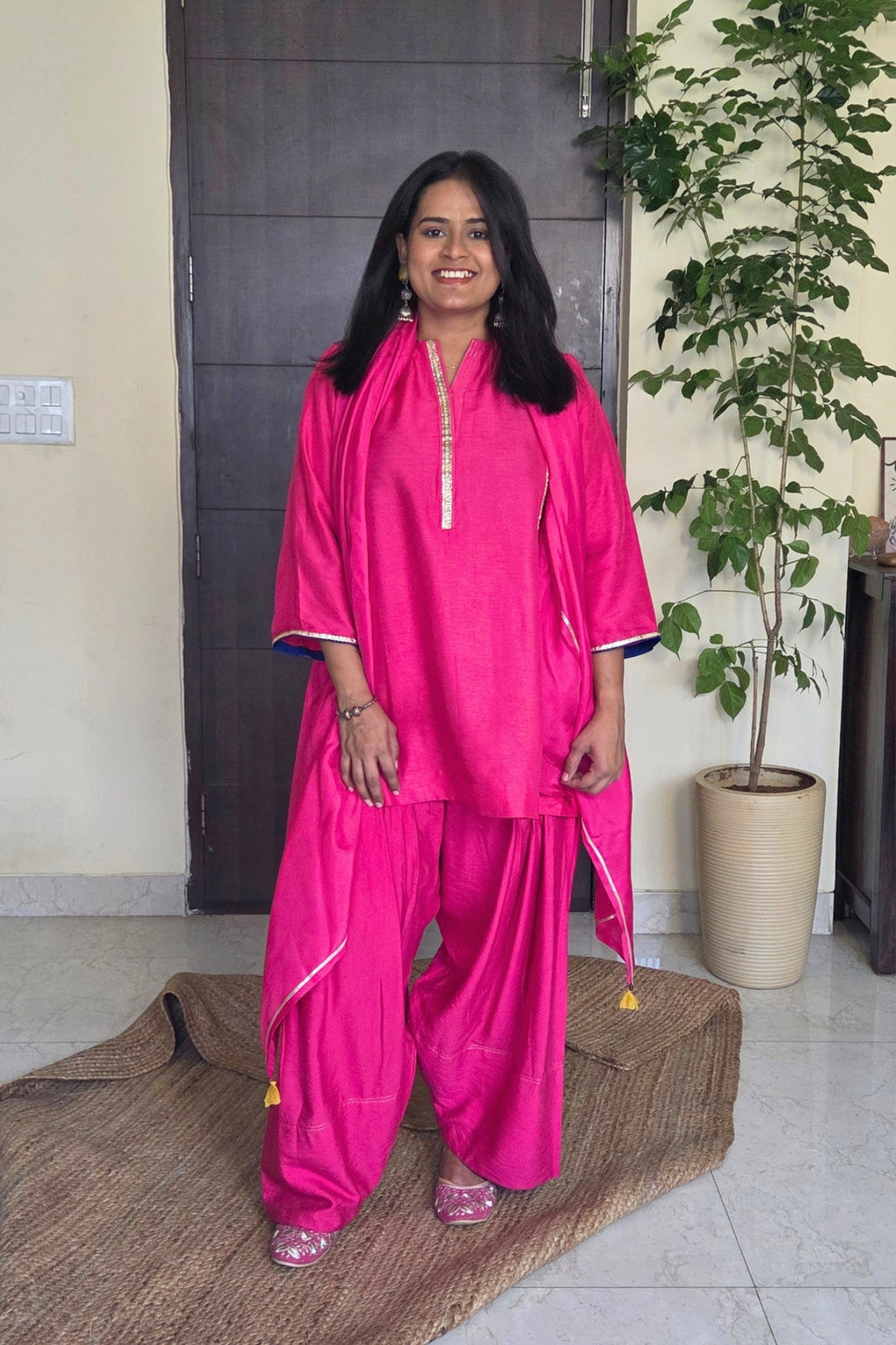 Ahalya  Pink Dola Silk Farsi Salwar Set with dupatta