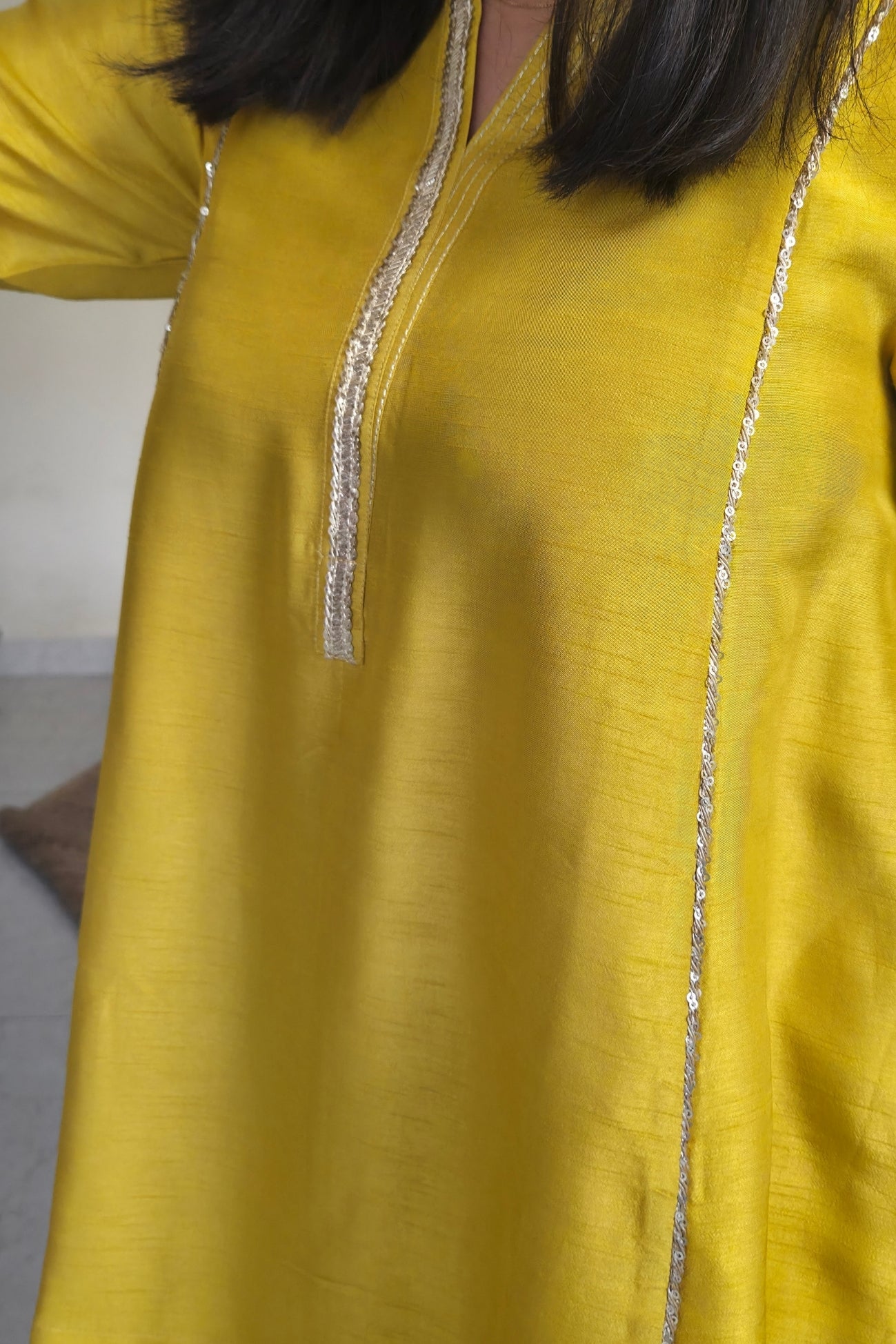 Nandini Yellow Dola Silk Farsi Salwar Set with dupatta