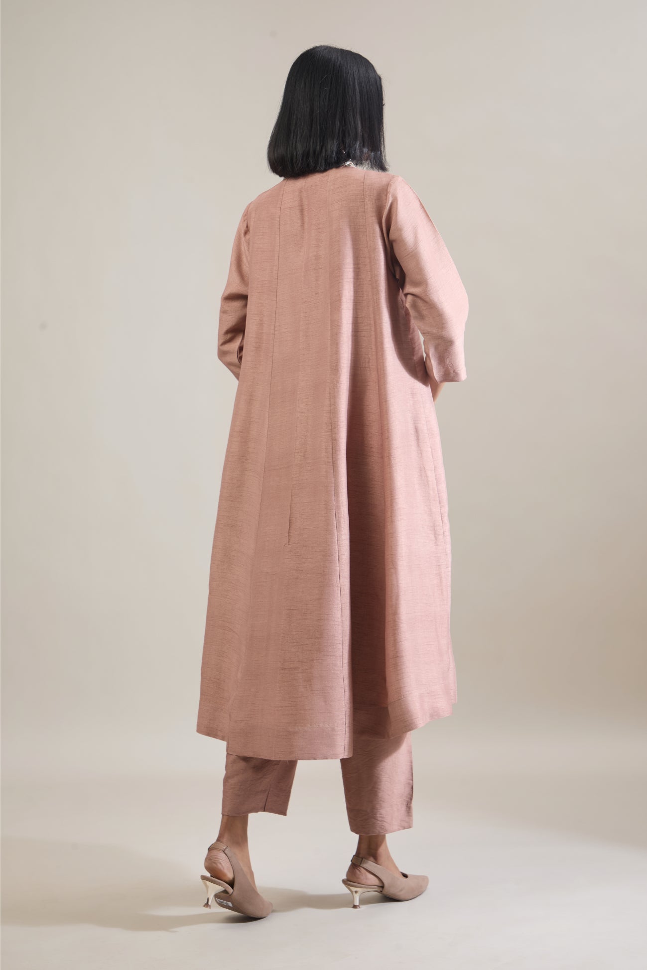 Sand Dola Silk Anarkali Set