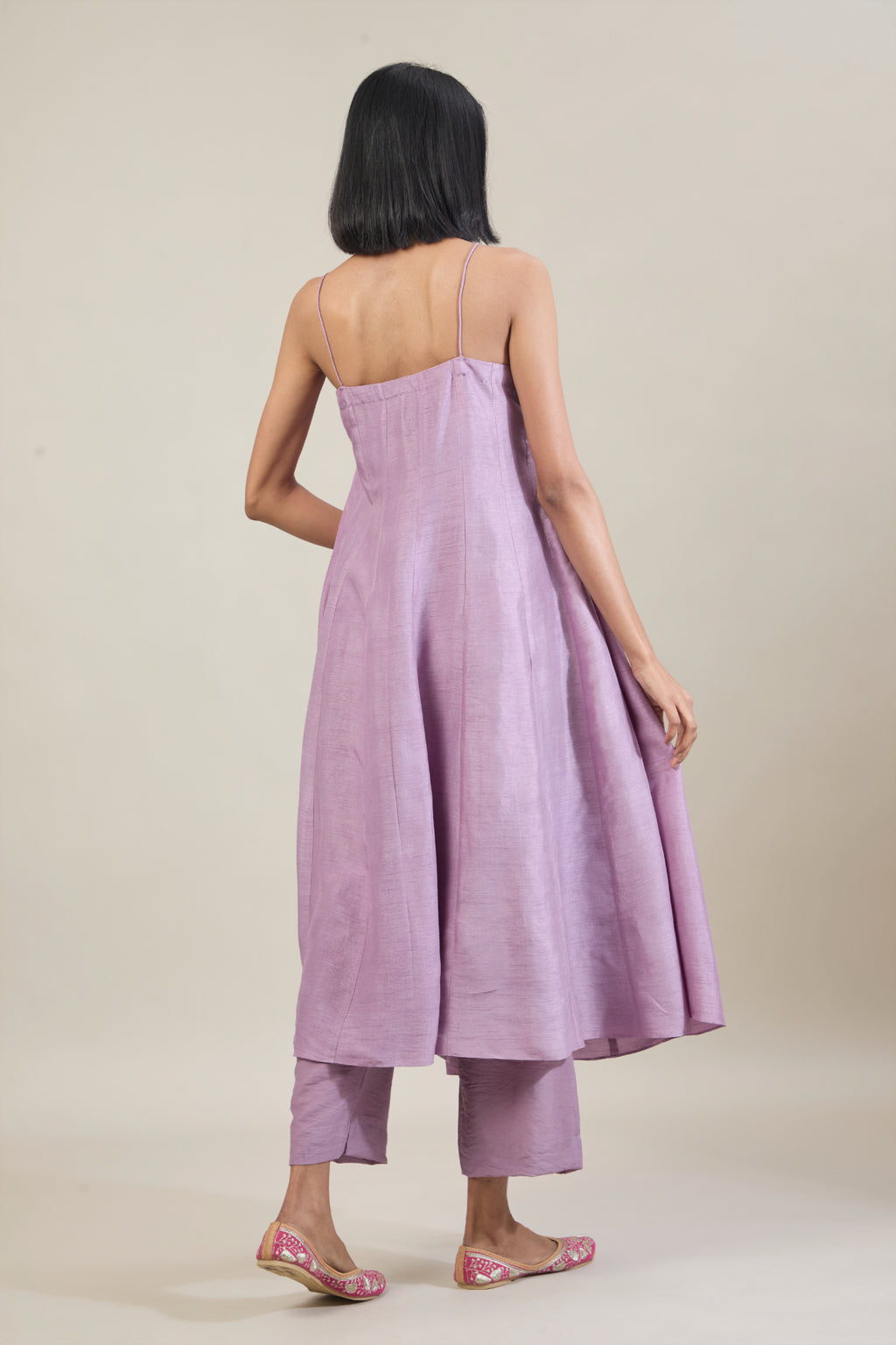 Rida Purple Dola Silk Anarkali Set