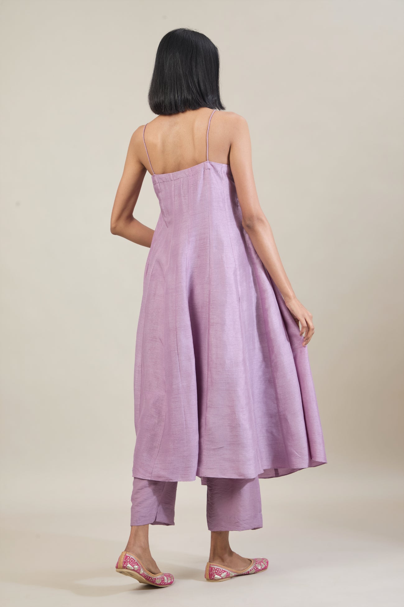 Rida Purple Dola Silk Anarkali Set