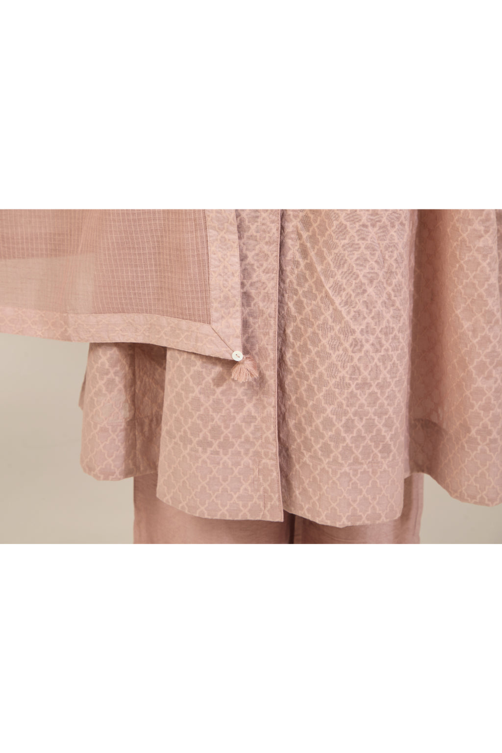 Naaz Mauve Jacquard Chanderi Anarkali set