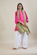 Arka Pink Solid Cotton Straight Farsi Salwar Set with Dupatta