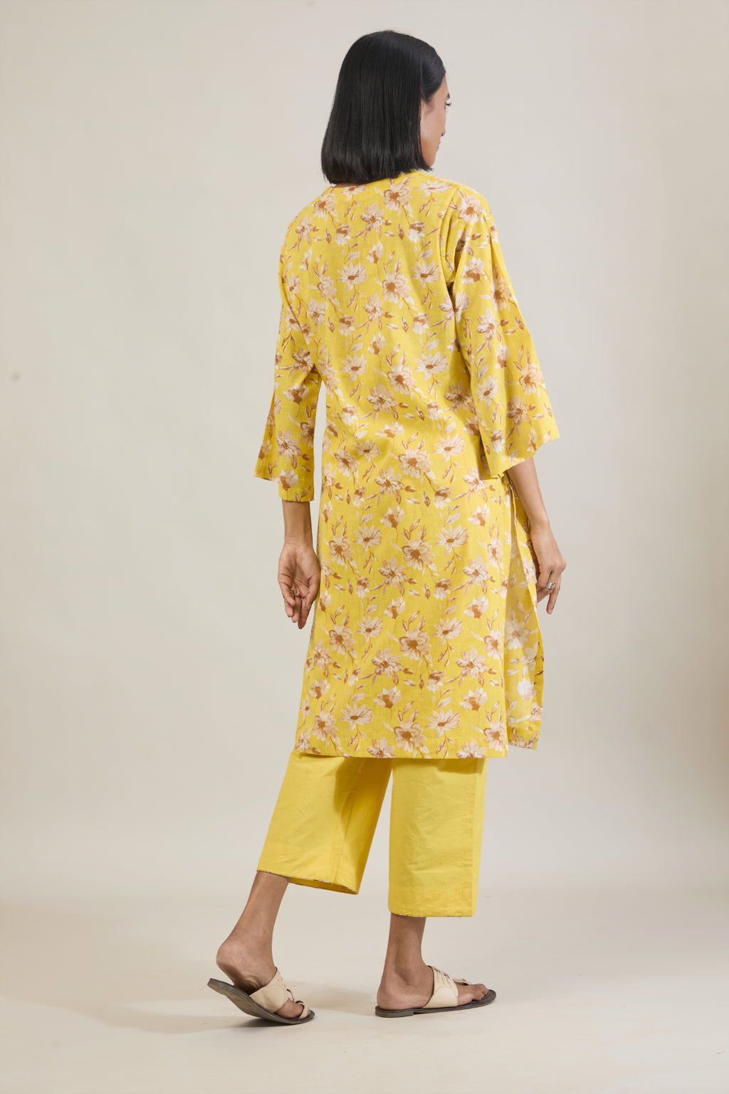 Urja Yellow Printed Cotton Straight Kurta Set with Dupatta