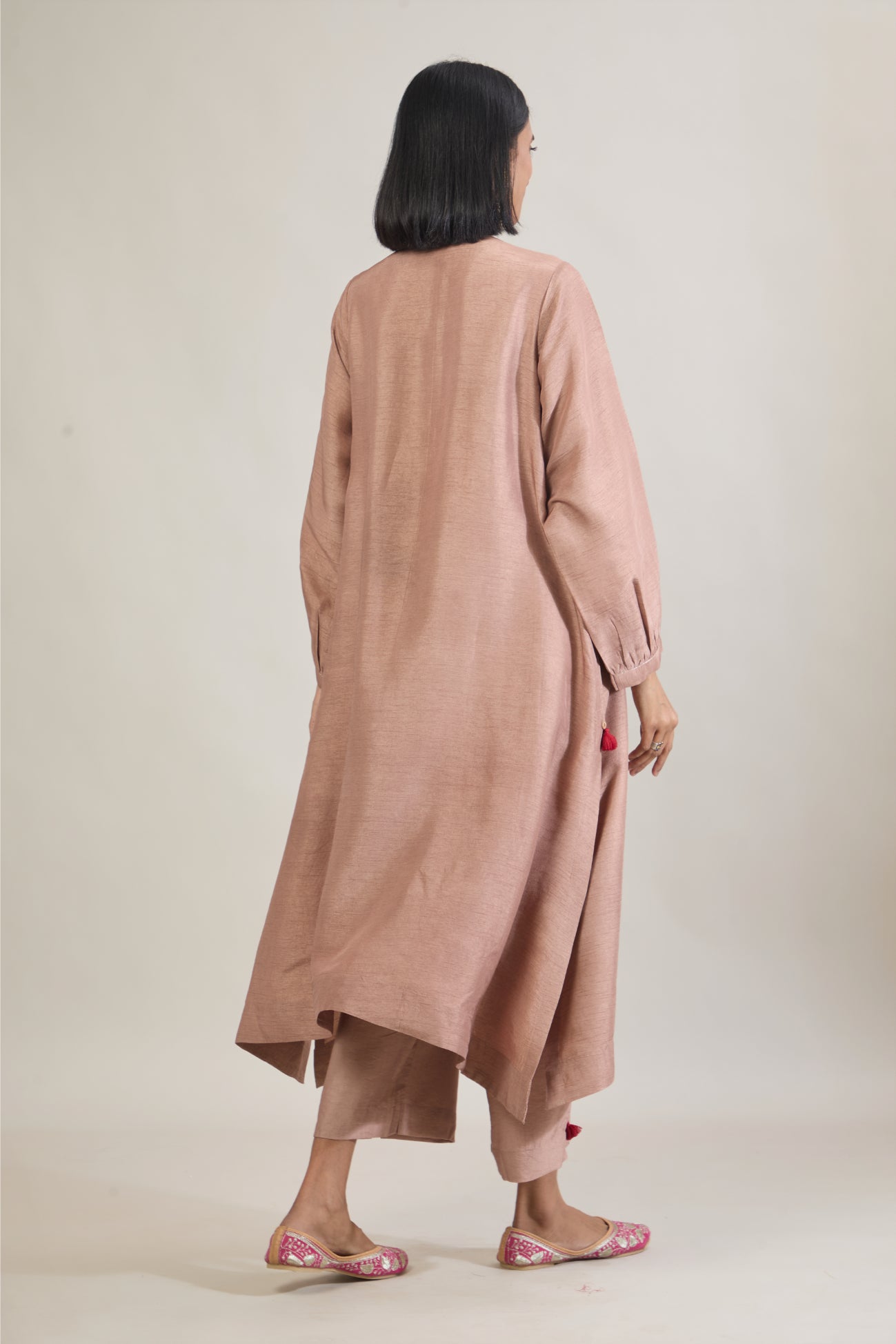 Zoya Mauve Dola Silk Kali Kurta Set