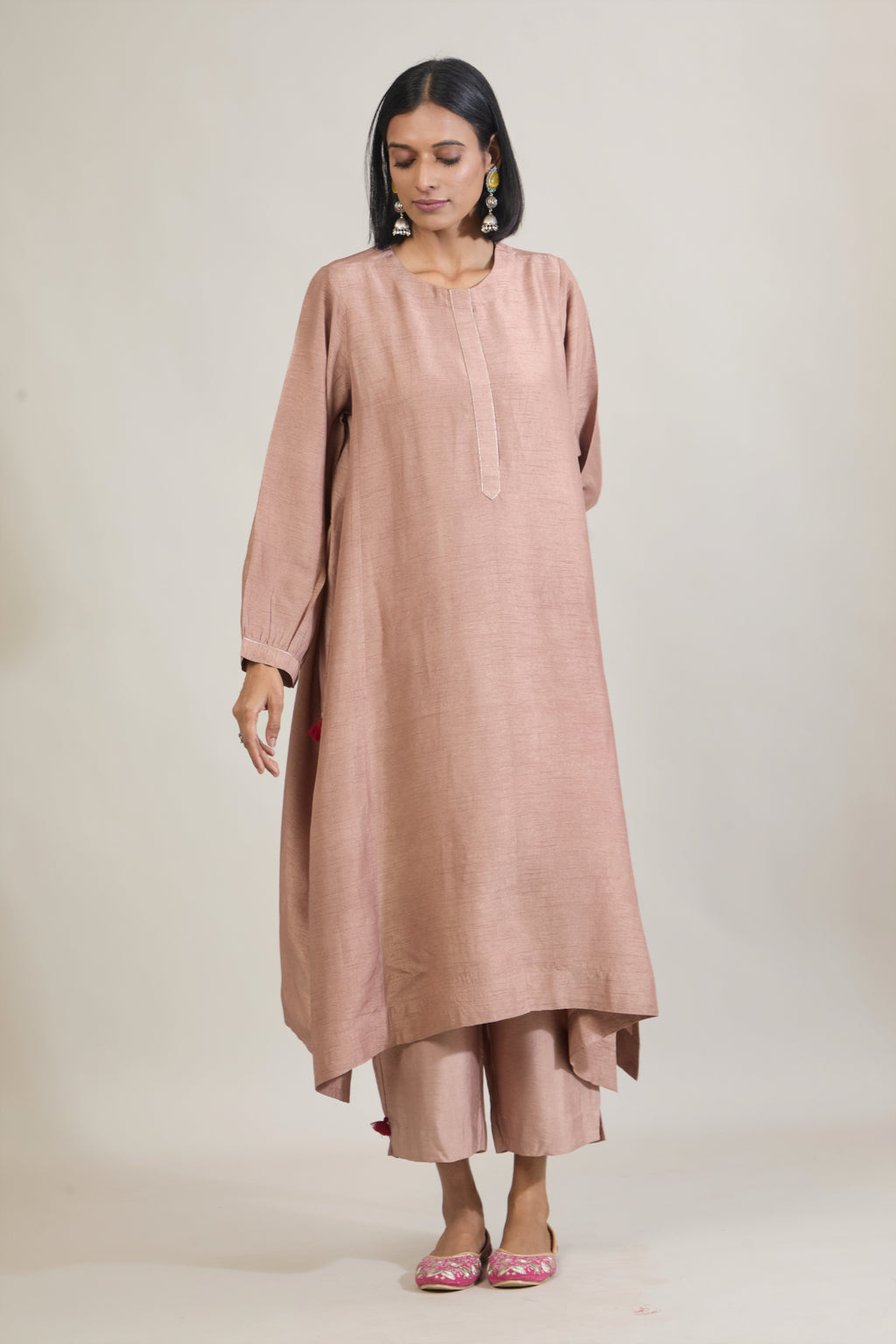 Zoya Mauve Dola Silk Kali Kurta Set