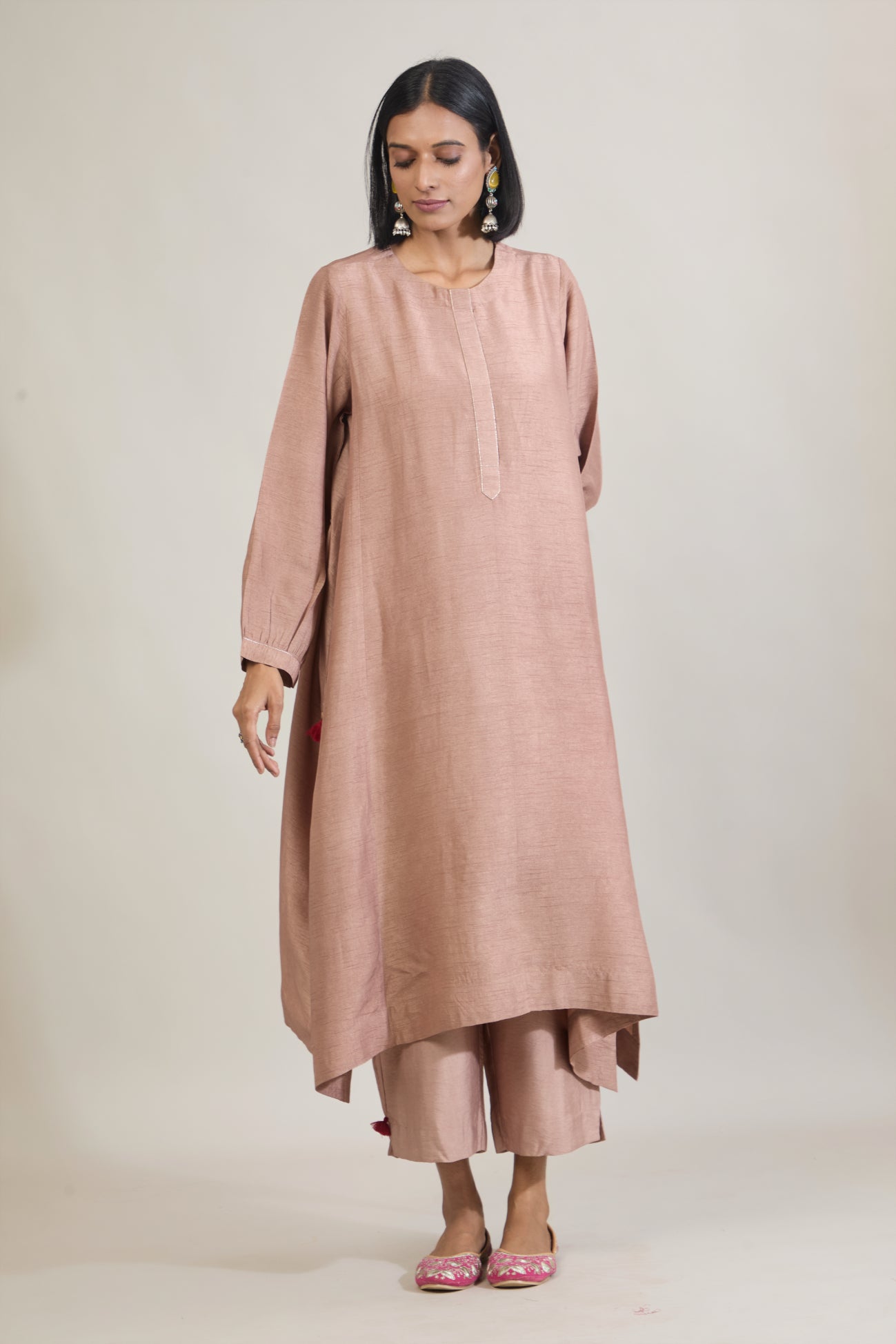 Zoya Mauve Dola Silk Kali Kurta Set