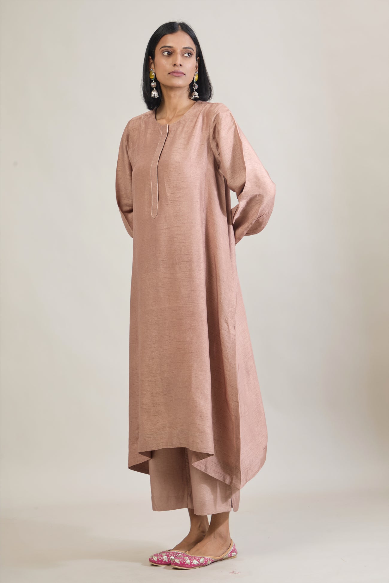 Zoya Mauve Dola Silk Kali Kurta Set