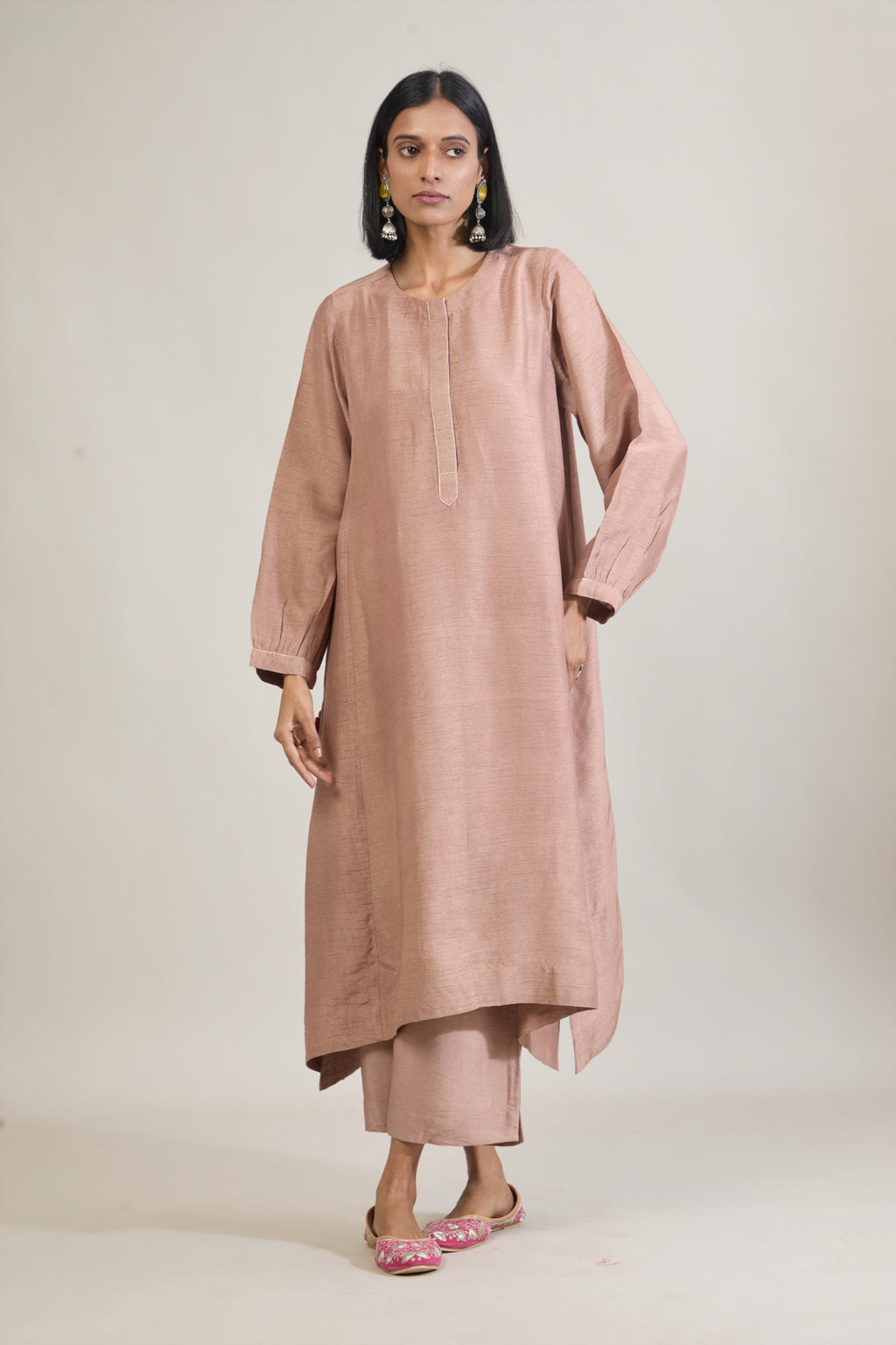 Zoya Mauve Dola Silk Kali Kurta Set