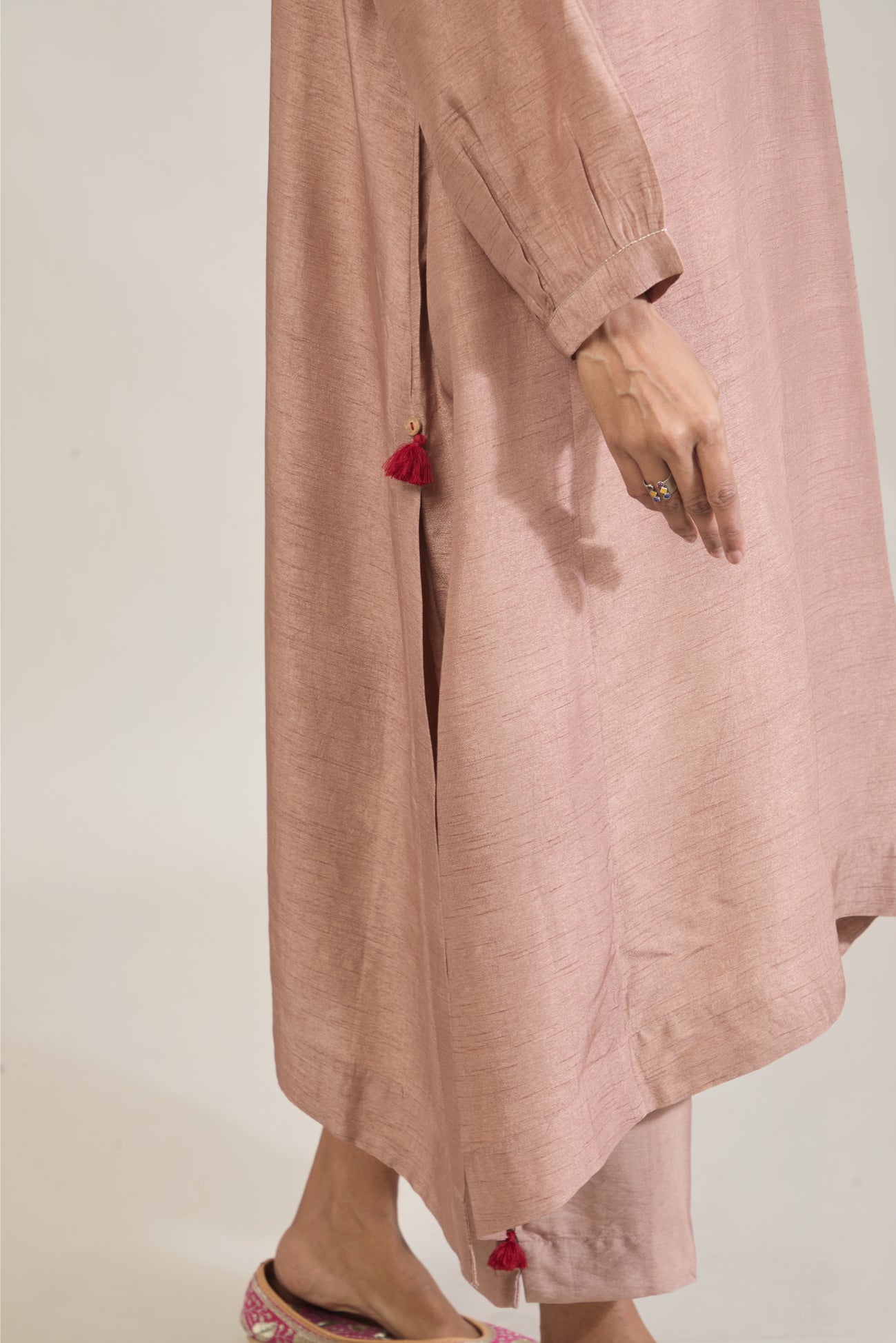 Zoya Mauve Dola Silk Kali Kurta Set