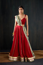 Sindoori Cotton Silk Lehenga Set