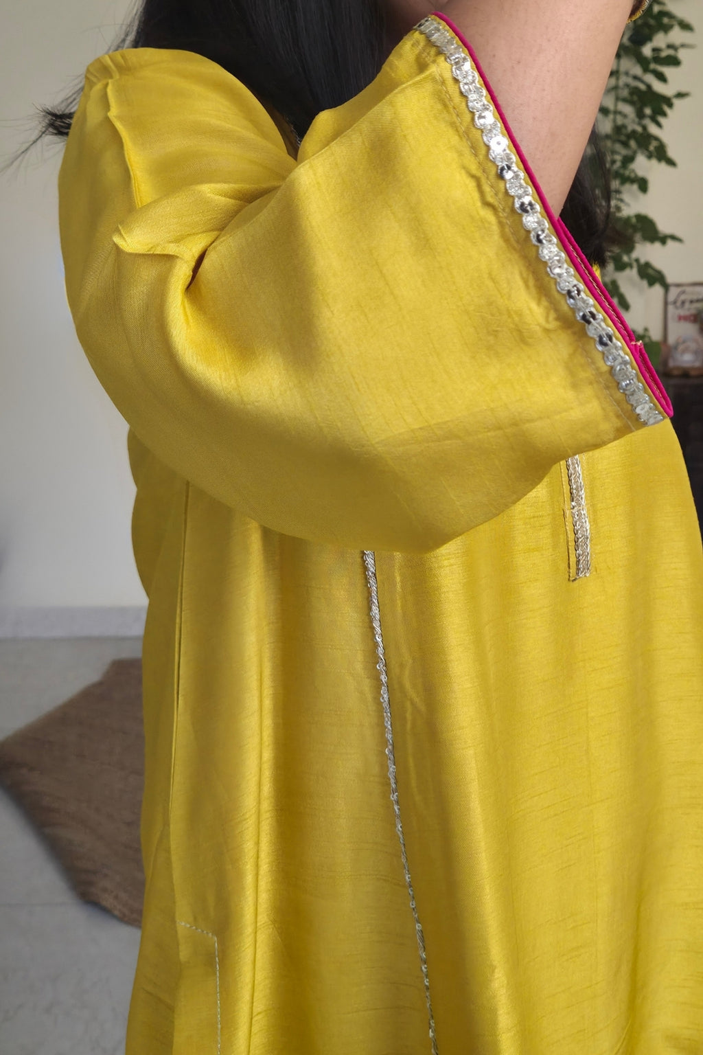 Nandini Yellow Dola Silk Farsi Salwar Set with dupatta