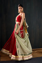 Sindoori Cotton Silk Lehenga Set