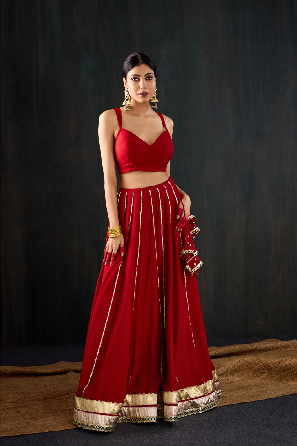 Sindoori Cotton Silk Lehenga Set
