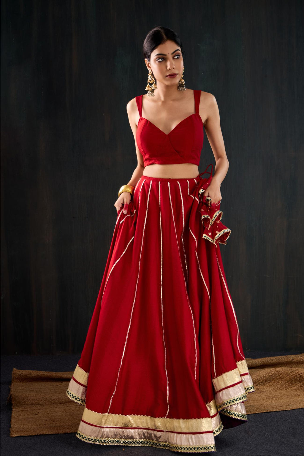 Surkhi Cotton Silk Lehenga Set