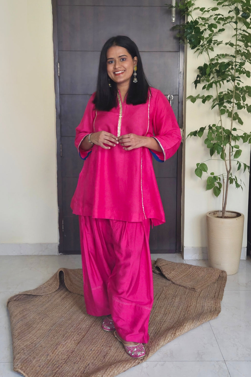 Ahalya  Pink Dola Silk Farsi Salwar Set with dupatta