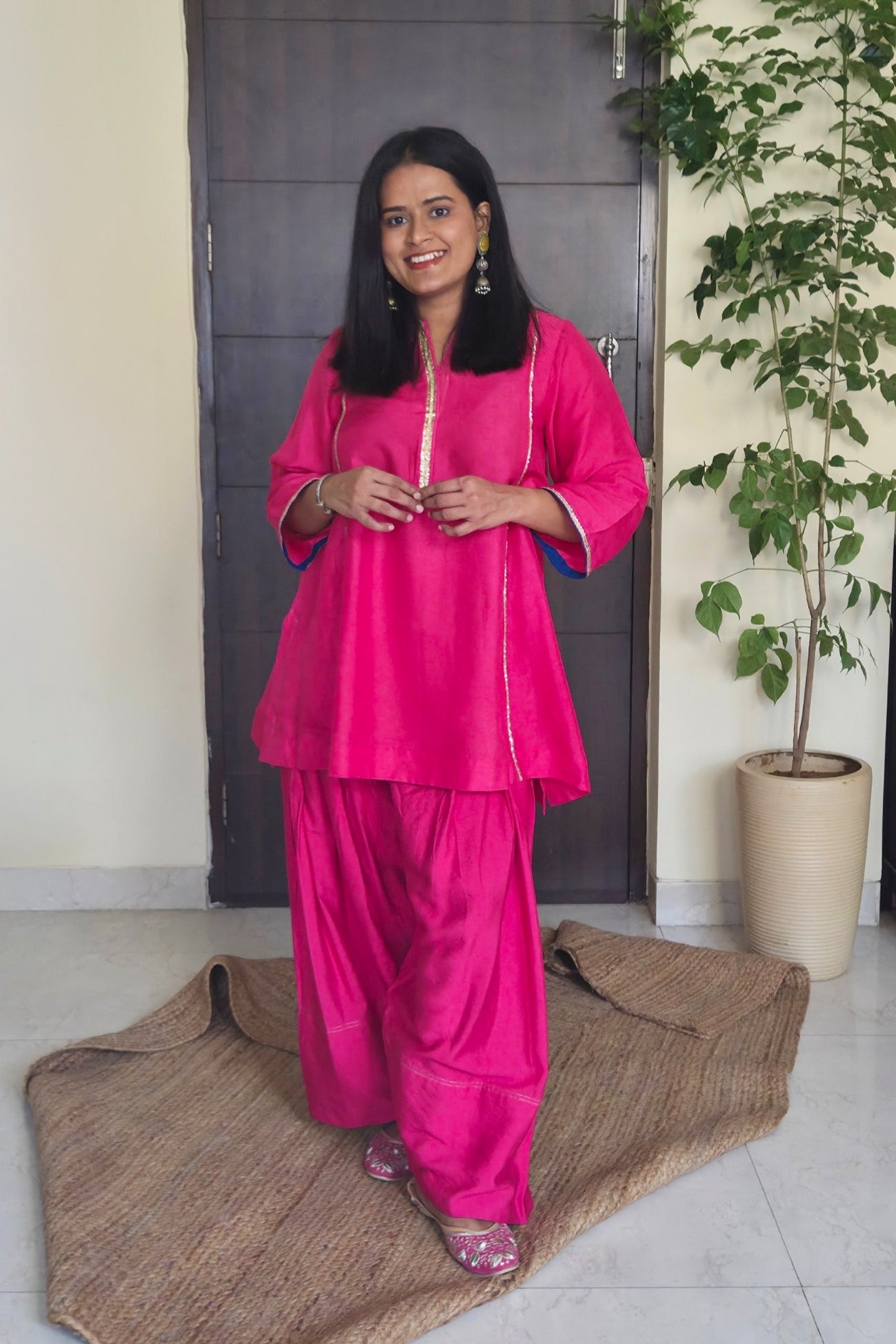 Ahalya  Pink Dola Silk Farsi Salwar Set with dupatta
