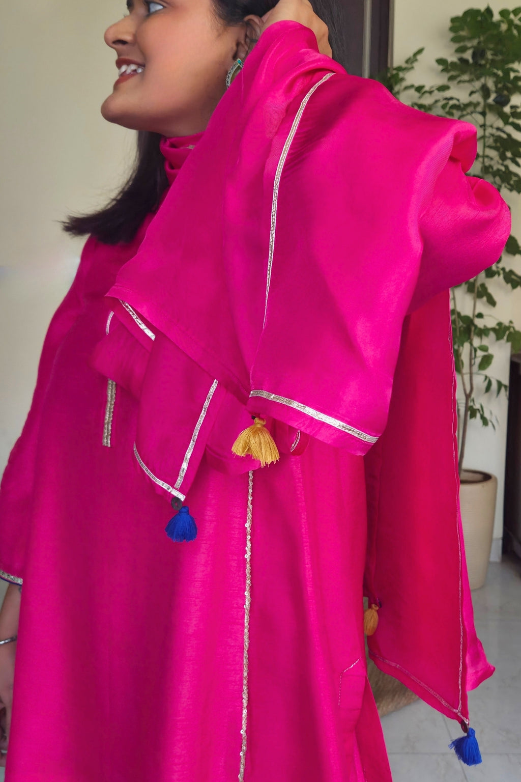 Ahalya  Pink Dola Silk Farsi Salwar Set with dupatta