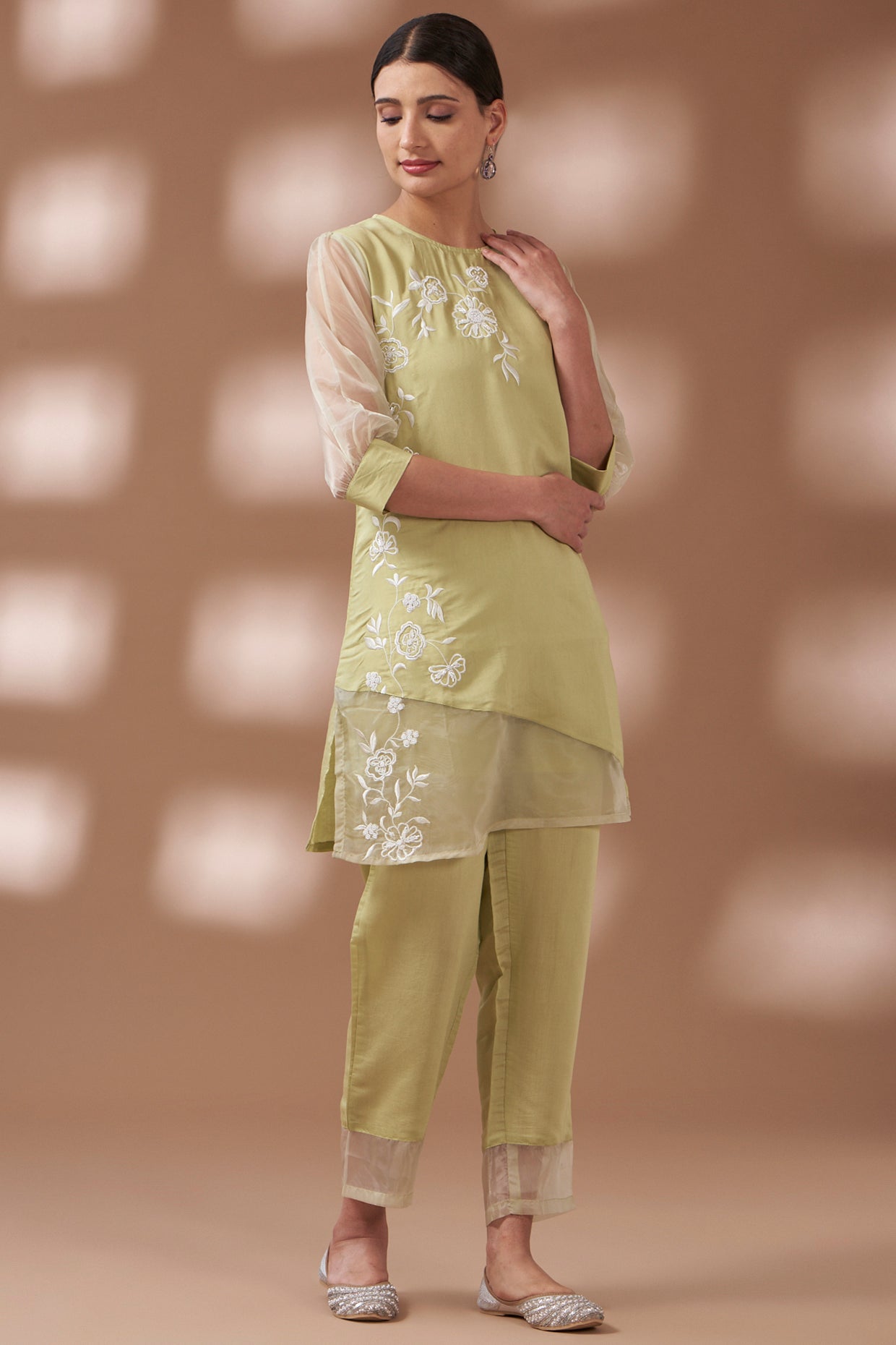 Pastel Green Embroidered Co-ord Set