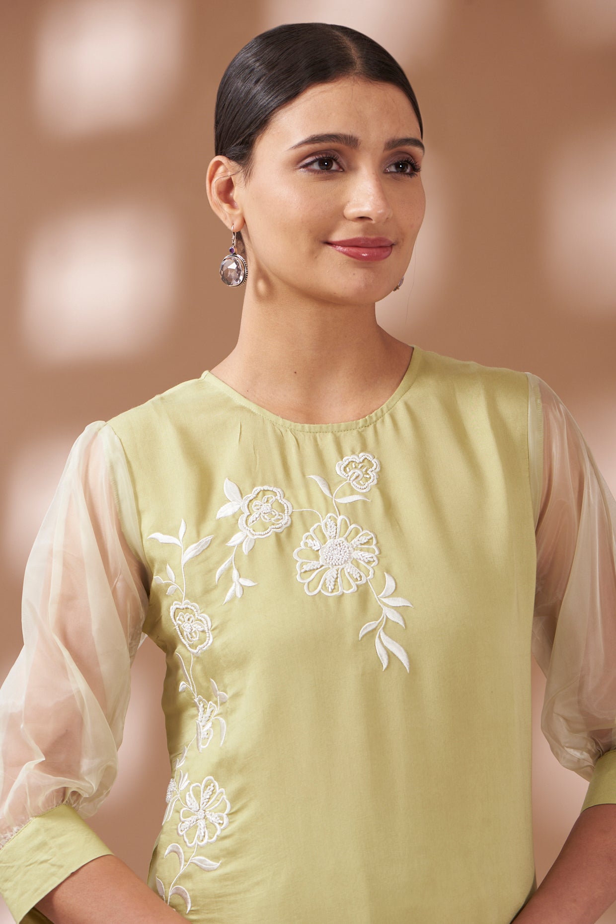 Pastel Green Embroidered Co-ord Set