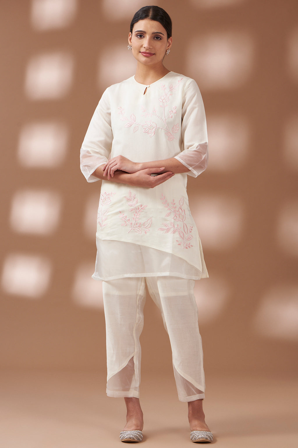 White Embroidered Co-ord Set
