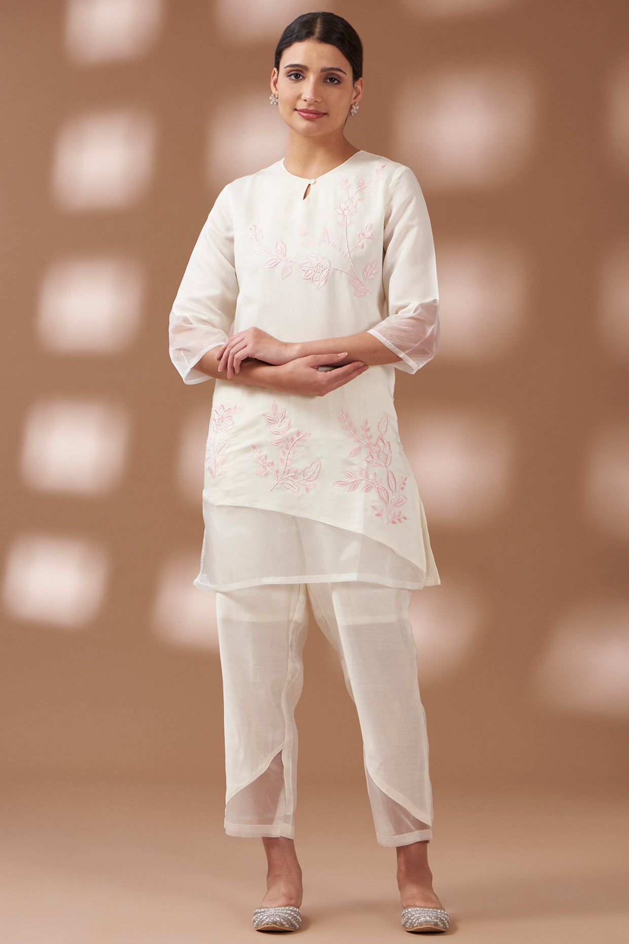 White Embroidered Co-ord Set