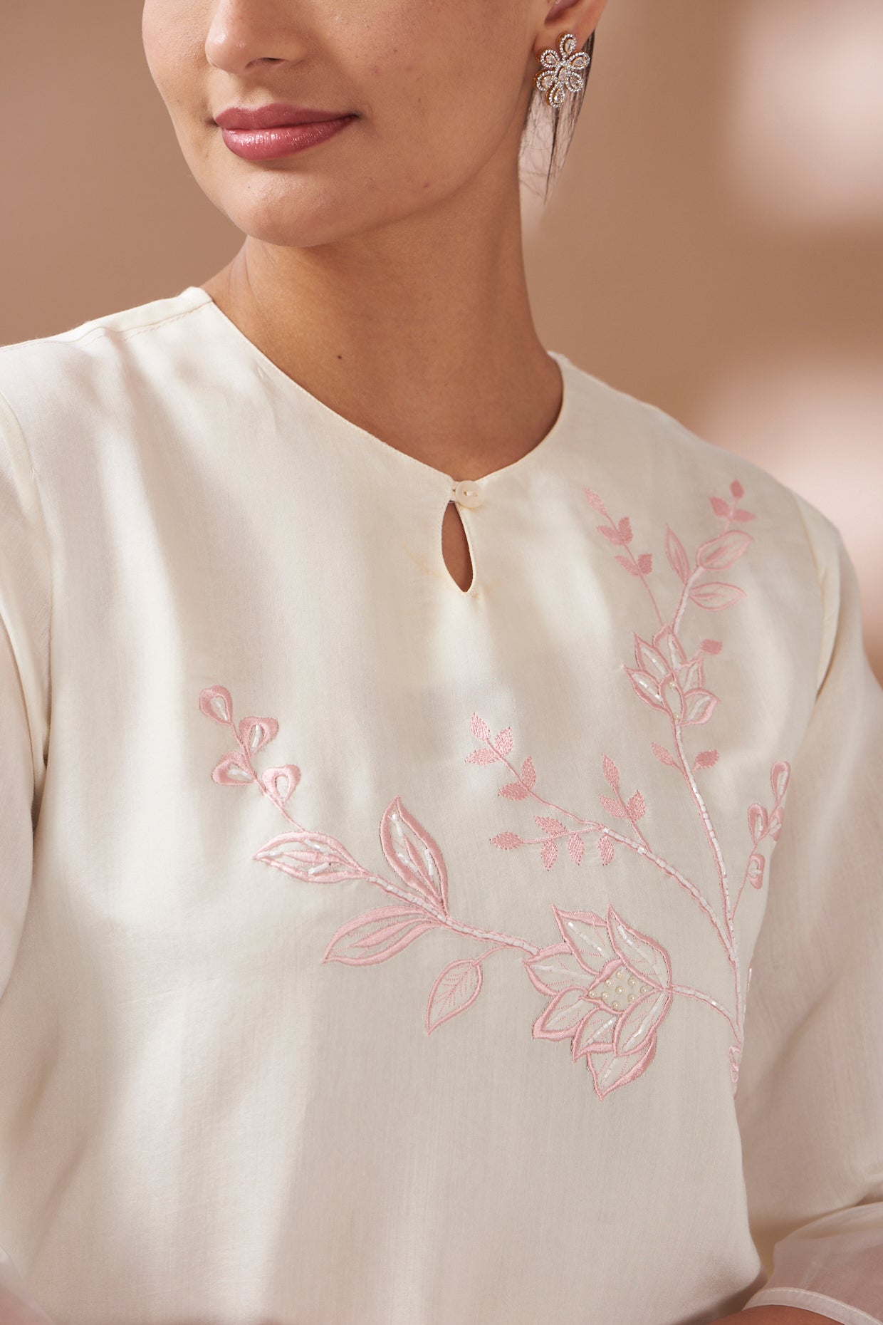 White Embroidered Co-ord Set