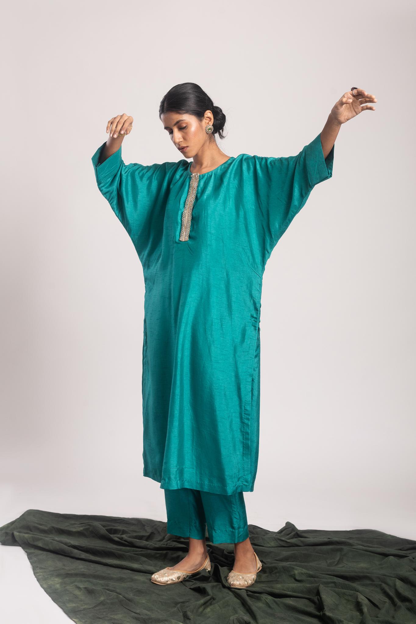 Ratna Dola Silk Kaftan Kurta Set