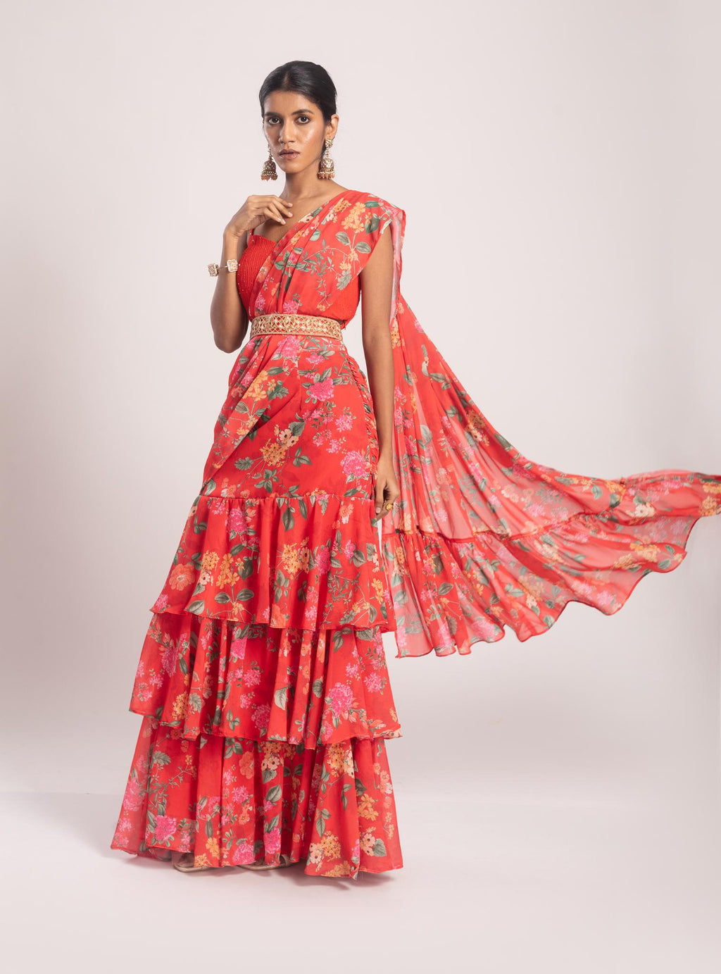 Asa Predraped Georgette Saree Set